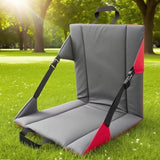 Darrahopens Outdoor Recreation > Camping > Camp Furniture Portable Folding Stadium Seat Cushion with Back Support Lightweight Outdoor Chair for Camping Concerts Hiking Beach Bleachers Black