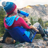 Darrahopens Outdoor Recreation > Camping > Camp Furniture Portable Folding Stadium Seat Cushion with Back Support Lightweight Outdoor Chair for Camping Concerts Hiking Beach Bleachers Purple and Blue