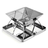 Darrahopens Outdoor Recreation > Camping > Camp Furniture Silver camping grill, foldable grill, stainless steel grill, outdoor grill, portable grill, camping cookware, barbecue grill for camping