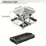 Darrahopens Outdoor Recreation > Camping > Camp Furniture Silver camping grill, foldable grill, stainless steel grill, outdoor grill, portable grill, camping cookware, barbecue grill for camping
