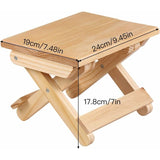Darrahopens Outdoor Recreation > Camping > Camp Furniture Solid Wood Folding Step Stool For Home, Play, Fishing, Garden, 24X19X17.8 Cm