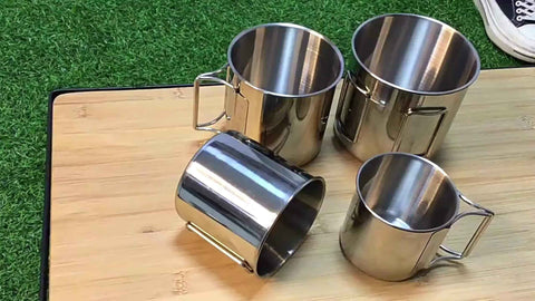 Darrahopens Outdoor Recreation > Camping > Camp Furniture SUS304, outdoor cup set, camping cups, stainless steel cups, outdoor drinking vessels, mesh storage bag, Australian camping gear, family camping cups, stainless steel tumblers, picnic cups