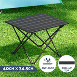Darrahopens Outdoor Recreation > Camping > Camp Furniture Weisshorn 3pc Camping Table Chair Set Outdoor Folding Aluminium Portable Picnic
