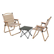 Darrahopens Outdoor Recreation > Camping > Camp Furniture Weisshorn 3pc Camping Table Chair Set Outdoor Folding Aluminium Portable Picnic
