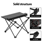 Darrahopens Outdoor Recreation > Camping > Camp Furniture Weisshorn 3pc Camping Table Chair Set Outdoor Folding Aluminium Portable Picnic