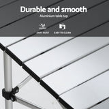 Darrahopens Outdoor Recreation > Camping > Camp Furniture Weisshorn 3pc Camping Table Chair Set Outdoor Folding Aluminium Portable Picnic