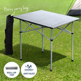 Darrahopens Outdoor Recreation > Camping > Camp Furniture Weisshorn 3pc Camping Table Chair Set Outdoor Folding Aluminium Portable Picnic