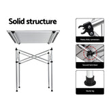 Darrahopens Outdoor Recreation > Camping > Camp Furniture Weisshorn 3pc Camping Table Chair Set Outdoor Folding Aluminium Portable Picnic