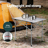 Darrahopens Outdoor Recreation > Camping > Camp Furniture Weisshorn 3pc Camping Table Chair Set Outdoor Folding Aluminium Portable Picnic