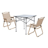Darrahopens Outdoor Recreation > Camping > Camp Furniture Weisshorn 3pc Camping Table Chair Set Outdoor Folding Aluminium Portable Picnic