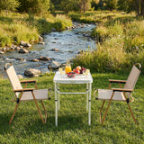 Darrahopens Outdoor Recreation > Camping > Camp Furniture Weisshorn 3pc Camping Table Chair Set Outdoor Folding Aluminium Portable Picnic