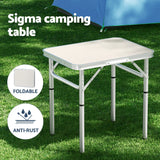 Darrahopens Outdoor Recreation > Camping > Camp Furniture Weisshorn 3pc Camping Table Chair Set Outdoor Folding Aluminium Portable Picnic
