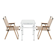 Darrahopens Outdoor Recreation > Camping > Camp Furniture Weisshorn 3pc Camping Table Chair Set Outdoor Folding Aluminium Portable Picnic