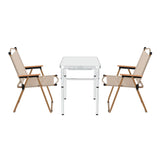 Darrahopens Outdoor Recreation > Camping > Camp Furniture Weisshorn 3pc Camping Table Chair Set Outdoor Folding Aluminium Portable Picnic