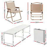 Darrahopens Outdoor Recreation > Camping > Camp Furniture Weisshorn 7pc Camping Table Chair Set Outdoor Folding Aluminium Portable Picnic