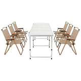 Darrahopens Outdoor Recreation > Camping > Camp Furniture Weisshorn 7pc Camping Table Chair Set Outdoor Folding Aluminium Portable Picnic