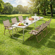 Darrahopens Outdoor Recreation > Camping > Camp Furniture Weisshorn 7pc Camping Table Chair Set Outdoor Folding Aluminium Portable Picnic