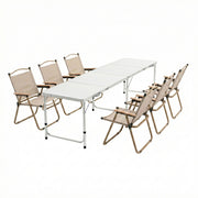 Darrahopens Outdoor Recreation > Camping > Camp Furniture Weisshorn 7pc Camping Table Chair Set Outdoor Folding Aluminium Portable Picnic