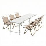 Darrahopens Outdoor Recreation > Camping > Camp Furniture Weisshorn 7pc Camping Table Chair Set Outdoor Folding Aluminium Portable Picnic