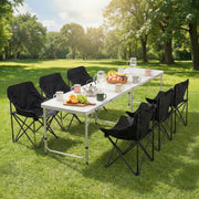 Darrahopens Outdoor Recreation > Camping > Camp Furniture Weisshorn 7pc Camping Table Chair Set Outdoor Folding Aluminium Portable Picnic