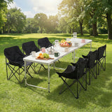 Darrahopens Outdoor Recreation > Camping > Camp Furniture Weisshorn 7pc Camping Table Chair Set Outdoor Folding Aluminium Portable Picnic