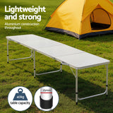 Darrahopens Outdoor Recreation > Camping > Camp Furniture Weisshorn 7pc Camping Table Chair Set Outdoor Folding Aluminium Portable Picnic