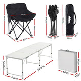 Darrahopens Outdoor Recreation > Camping > Camp Furniture Weisshorn 7pc Camping Table Chair Set Outdoor Folding Aluminium Portable Picnic