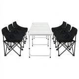 Darrahopens Outdoor Recreation > Camping > Camp Furniture Weisshorn 7pc Camping Table Chair Set Outdoor Folding Aluminium Portable Picnic