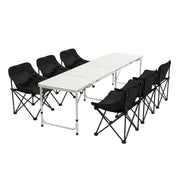 Darrahopens Outdoor Recreation > Camping > Camp Furniture Weisshorn 7pc Camping Table Chair Set Outdoor Folding Aluminium Portable Picnic