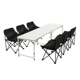 Darrahopens Outdoor Recreation > Camping > Camp Furniture Weisshorn 7pc Camping Table Chair Set Outdoor Folding Aluminium Portable Picnic