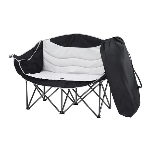 Darrahopens Outdoor Recreation > Camping > Camp Furniture Weisshorn Camping Chair Double Folding Moon Chair Portable Seat 240KG