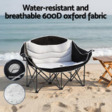 Darrahopens Outdoor Recreation > Camping > Camp Furniture Weisshorn Camping Chair Double Folding Moon Chair Portable Seat 240KG