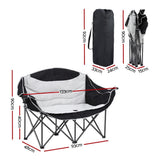 Darrahopens Outdoor Recreation > Camping > Camp Furniture Weisshorn Camping Chair Double Folding Moon Chair Portable Seat 240KG