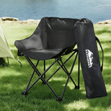Darrahopens Outdoor Recreation > Camping > Camp Furniture Weisshorn Folding Camping Moon Chair Portable Seat Weight Capacity 120KG Black