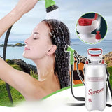Darrahopens Outdoor Recreation > Camping > Camp Furniture White Silver Gold portable camping shower, outdoor shower sprayer, 8L camping shower, high-quality camping gear, hand-pump shower, camping accessories, outdoor hygiene, travel shower, beach shower, hiking gear