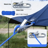 Darrahopens Outdoor Recreation > Camping > Camp Safety Equipment 12-Piece Outdoor Tent Guyline Tensioner Kit, Dual-Row Buckle Brass Roller, Rebound Self-Locking Sturdy Windproof