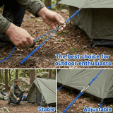 Darrahopens Outdoor Recreation > Camping > Camp Safety Equipment 12-Piece Outdoor Tent Guyline Tensioner Kit, Dual-Row Buckle Brass Roller, Rebound Self-Locking Sturdy Windproof