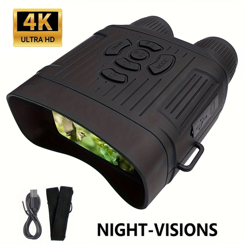 Darrahopens Outdoor Recreation > Camping > Camp Safety Equipment 36 megapixel 4K night vision binoculars with infrared function, 7.62 cm high-definition screen, 10x magnification, infrared digital night vision camera can achieve 100% observation in complete darkness, suitable for hunting, farm monitoring, wildlife obse