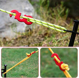 Darrahopens Outdoor Recreation > Camping > Camp Safety Equipment Aluminum Rope Tensioner Adjuster, 16pcs Red, Tent Wind Rope Buckle Compatible with Camping Hiking Backpacking Picnic Outdoor Accessories