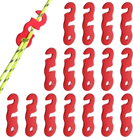 Darrahopens Outdoor Recreation > Camping > Camp Safety Equipment Aluminum Rope Tensioner Adjuster, 16pcs Red, Tent Wind Rope Buckle Compatible with Camping Hiking Backpacking Picnic Outdoor Accessories
