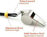 Darrahopens Outdoor Recreation > Camping > Camp Safety Equipment Whistle - 2-piece - Stainless steel sports whistle with lanyard - High volume whistle for survival and rescue - Suitable for coaches, referees and match officials
