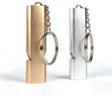 Darrahopens Outdoor Recreation > Camping > Camp Safety Equipment Whistles - Emergency Survival Whistles - Set of 2 - Extra Loud Aluminum Whistles for Outdoor Use - Slim Double-Barrel Rescue Whistles - Suitable for Swim Training, Camping, Hiking, Hunting, Boating and Other Activities (Gold + Silver)