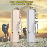 Darrahopens Outdoor Recreation > Camping > Camp Safety Equipment Whistles - Emergency Survival Whistles - Set of 2 - Extra Loud Aluminum Whistles for Outdoor Use - Slim Double-Barrel Rescue Whistles - Suitable for Swim Training, Camping, Hiking, Hunting, Boating and Other Activities (Gold + Silver)