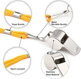 Darrahopens Outdoor Recreation > Camping > Camp Safety Equipment Whistles - Set of 6 - Emergency whistles - Stainless steel whistles - Metal whistles with lanyard - Coach whistles with lanyard - Sports whistles - Loud and clear whistles for referees - Emergencies in training halls