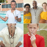 Darrahopens Outdoor Recreation > Camping > Camp Safety Equipment Whistles - Set of 6 - Emergency whistles - Stainless steel whistles - Metal whistles with lanyard - Coach whistles with lanyard - Sports whistles - Loud and clear whistles for referees - Emergencies in training halls