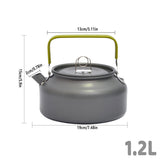 Darrahopens Outdoor Recreation > Camping > Camping Appliances 1.2L Outdoor Teapot Camping Hiking Portable Aluminum Kettle Coffee Pot Travel