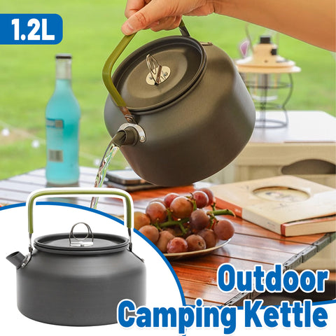 Darrahopens Outdoor Recreation > Camping > Camping Appliances 1.2L Outdoor Teapot Camping Hiking Portable Aluminum Kettle Coffee Pot Travel