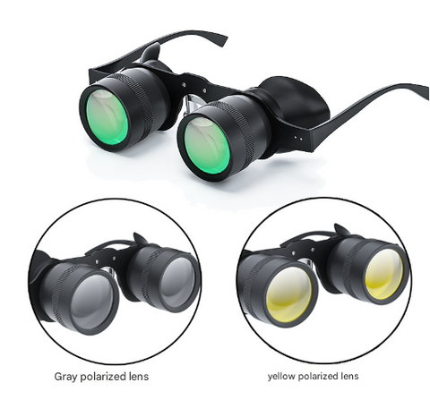 Darrahopens Outdoor Recreation > Camping > Camping Appliances 10x Telescope + Red Polarised + Grey Polarised Lens 10x HD Fishing Binocular Glasses - Polarized Zoom for Float Watching