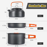Darrahopens Outdoor Recreation > Camping > Camping Appliances 11PCS Green Camping Cookware Set – Lightweight Aluminium Camping Pots, Frying Pan, Kettle & Stainless Steel Cutlery, Portable Non-Stick Outdoor Cooking Set for 2-3 Person Camping, Hiking, Backpacking & Picnic In Australia - Darrahopens