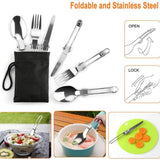 Darrahopens Outdoor Recreation > Camping > Camping Appliances 11PCS Orange Camping Cookware Set – Lightweight Aluminium Camping Pots, Frying Pan, Kettle & Stainless Steel Cutlery, Portable Non-Stick Outdoor Cooking Set for 2-3 Person Camping, Hiking, Backpacking & Picnic In Australia - Darrahopens